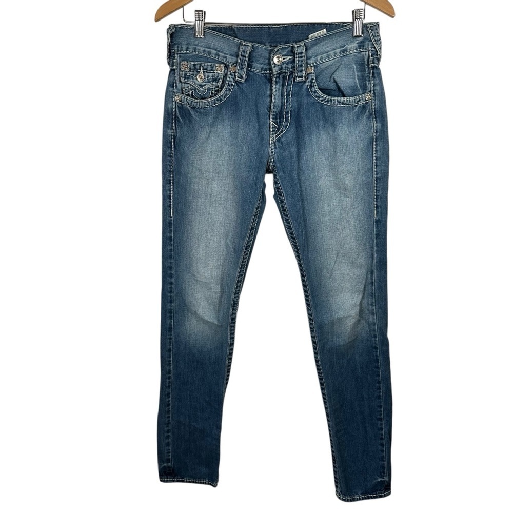 True Religion Skinny Flap Jeans Womens Size 29 Y2KCore Low Rise Designer Denim
